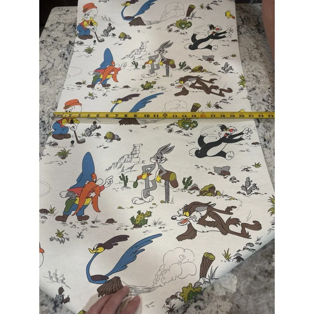 1978 Open Roll VTG Looney Tunes Wall Paper Wile.Coyote Bugs Bunny Yosemite Sam